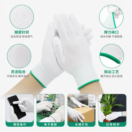 White pure cotton gloves for both men and women, anti-slip and breathable, daily labor protection work gloves White pure cotton gloves for both men and women, anti-slip and breathable, daily labor protection work gloves
